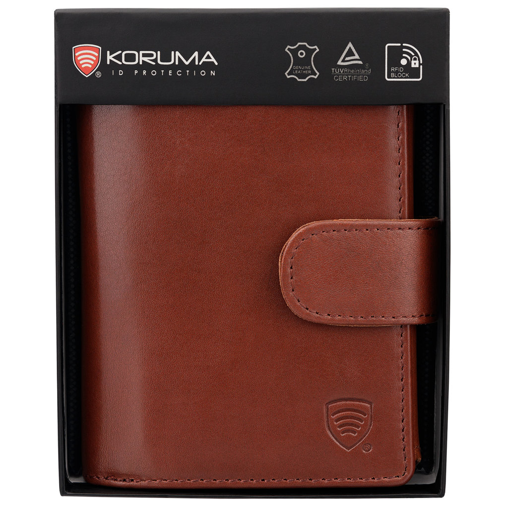 Portfel Koruma Smart RFID Block na karty i monety - Brown