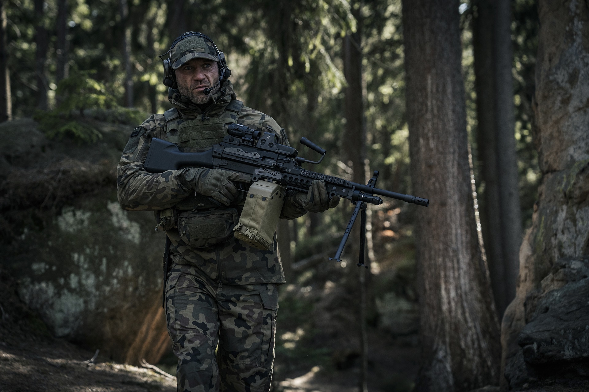 Бейсболка з velcro Helikon-Tex Folding PolyCotton Rip-Stop - wz.93 Pantera PL Woodland