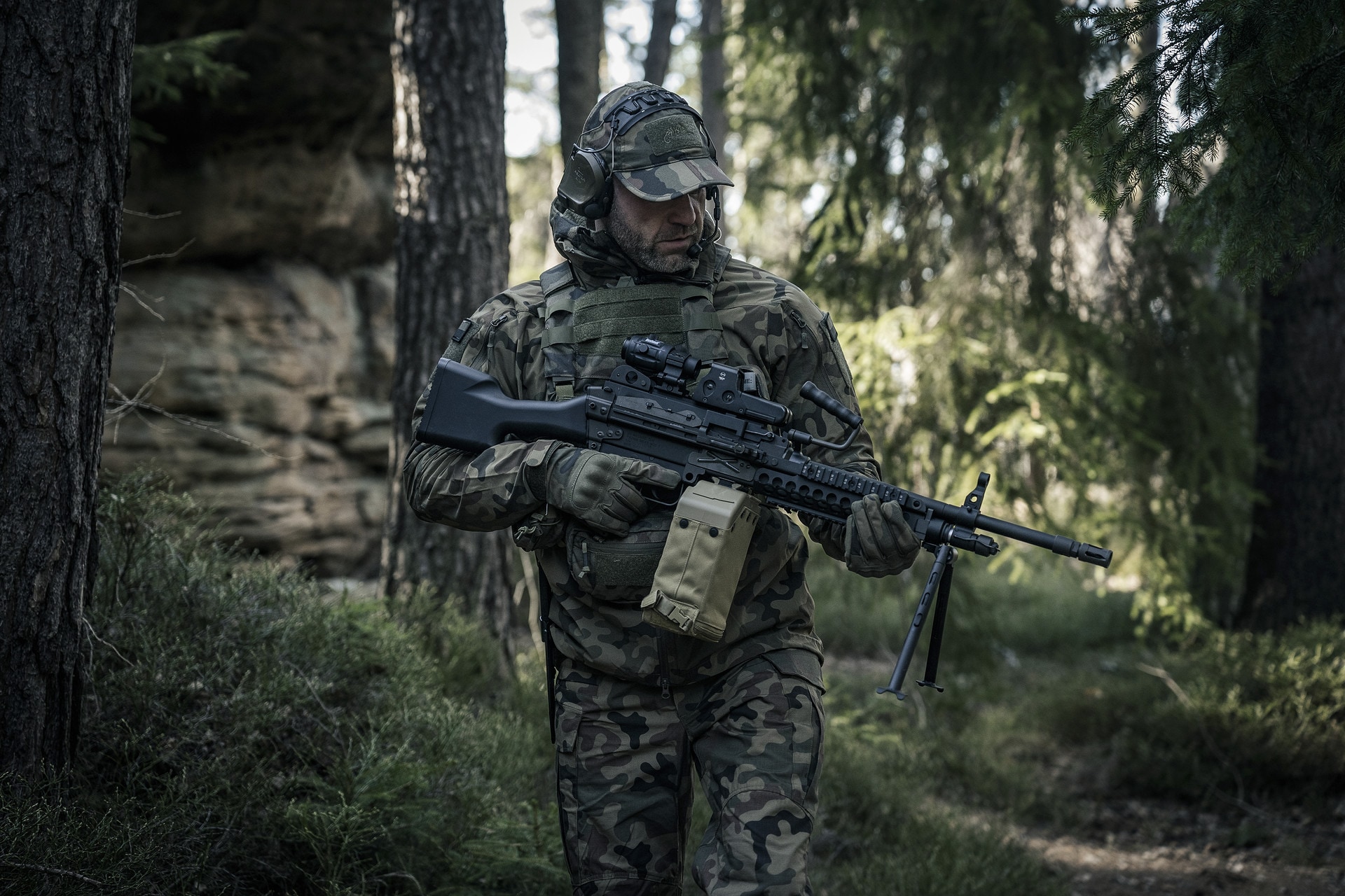 Бейсболка з velcro Helikon-Tex Folding PolyCotton Rip-Stop - wz.93 Pantera PL Woodland