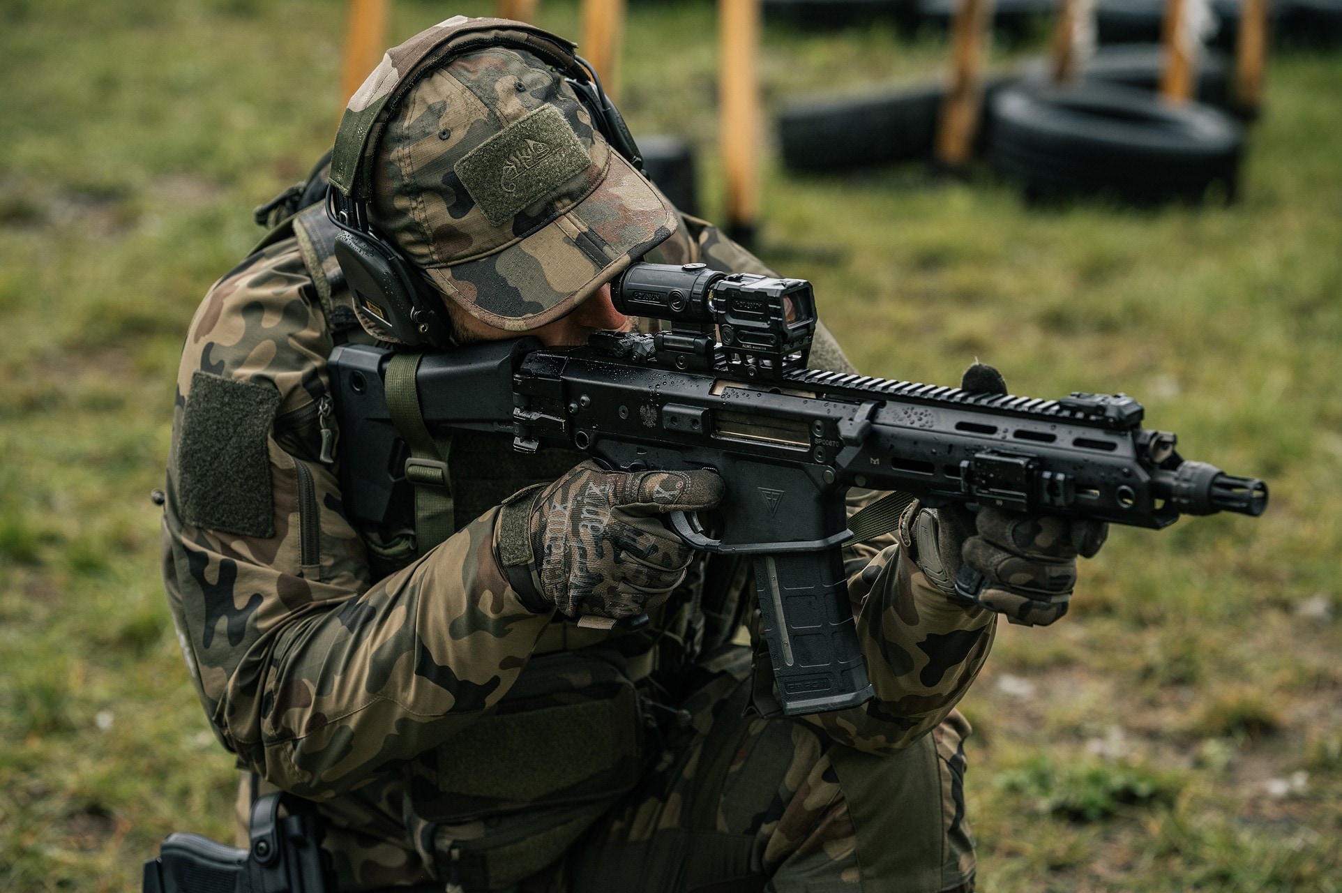 Бейсболка з velcro Helikon-Tex Folding PolyCotton Rip-Stop - wz.93 Pantera PL Woodland