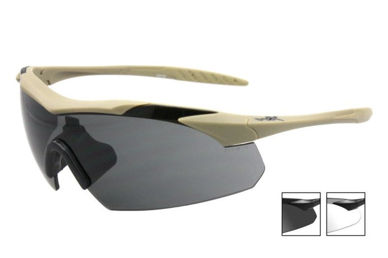 Тактичні окуляри Wiley X Vapor Grey/Clear - Tan Frame 
