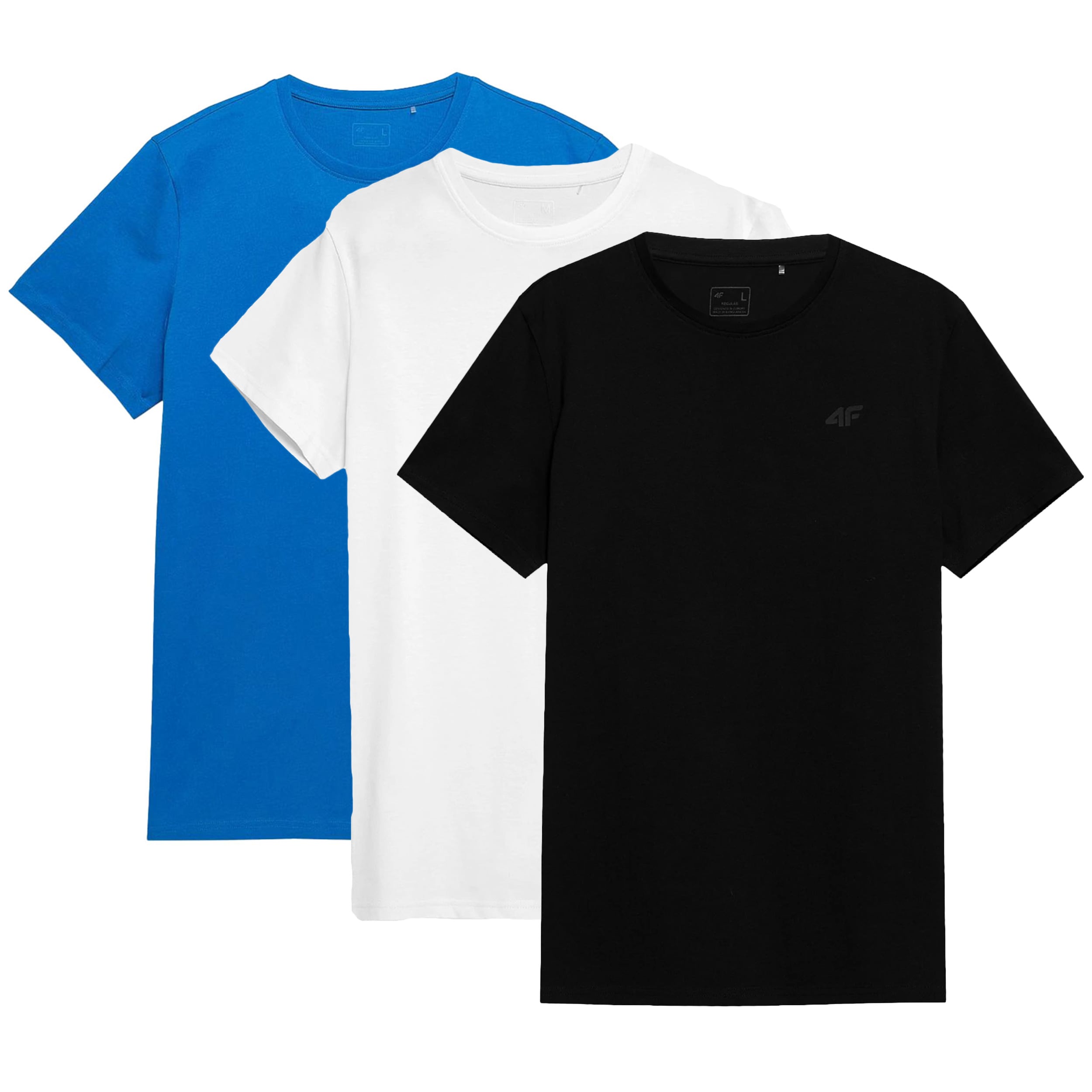 Футболка T-shirt 4F TTSHM536 Біла Синя Глибоко-чорна - 3 шт.