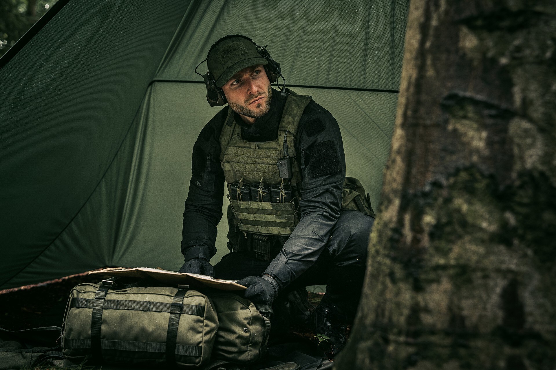 Modułowa kamizelka taktyczna Helikon-Tex Guardian Military Set Olive - na płyty L