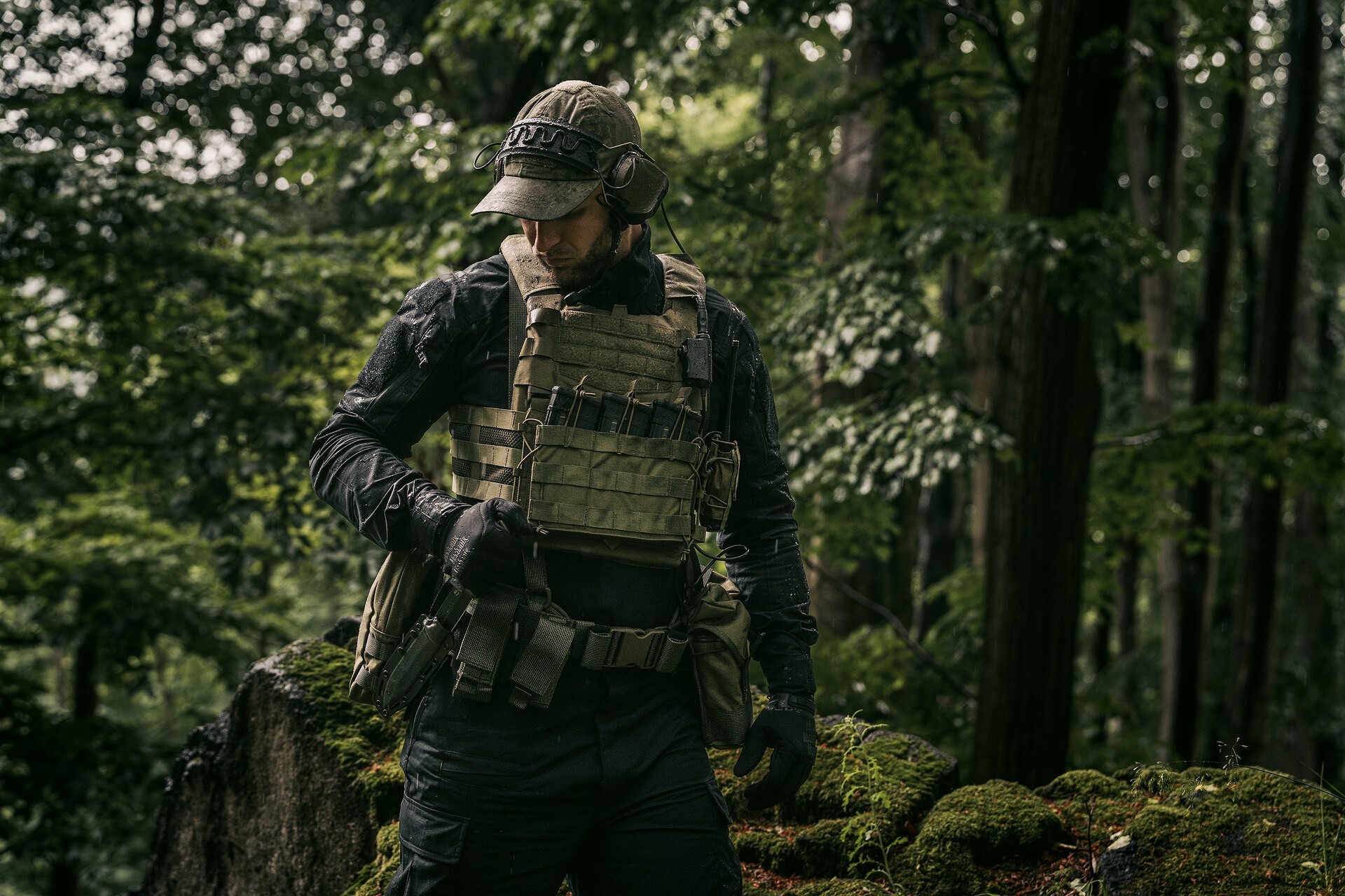Modułowa kamizelka taktyczna Helikon-Tex Guardian Military Set Olive - na płyty L