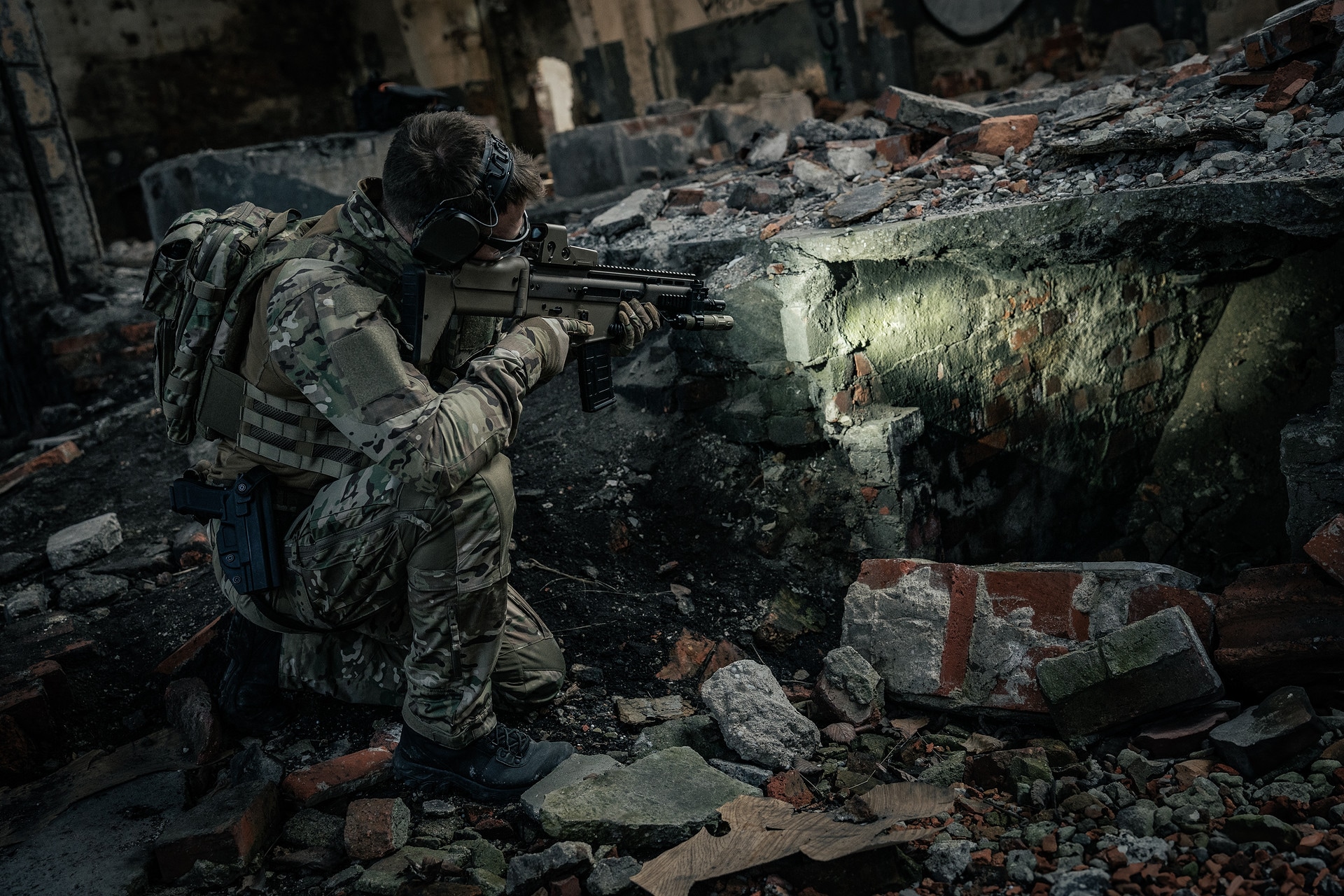 Modułowa kamizelka taktyczna Helikon Guardian Military Set MultiCam - na płyty L