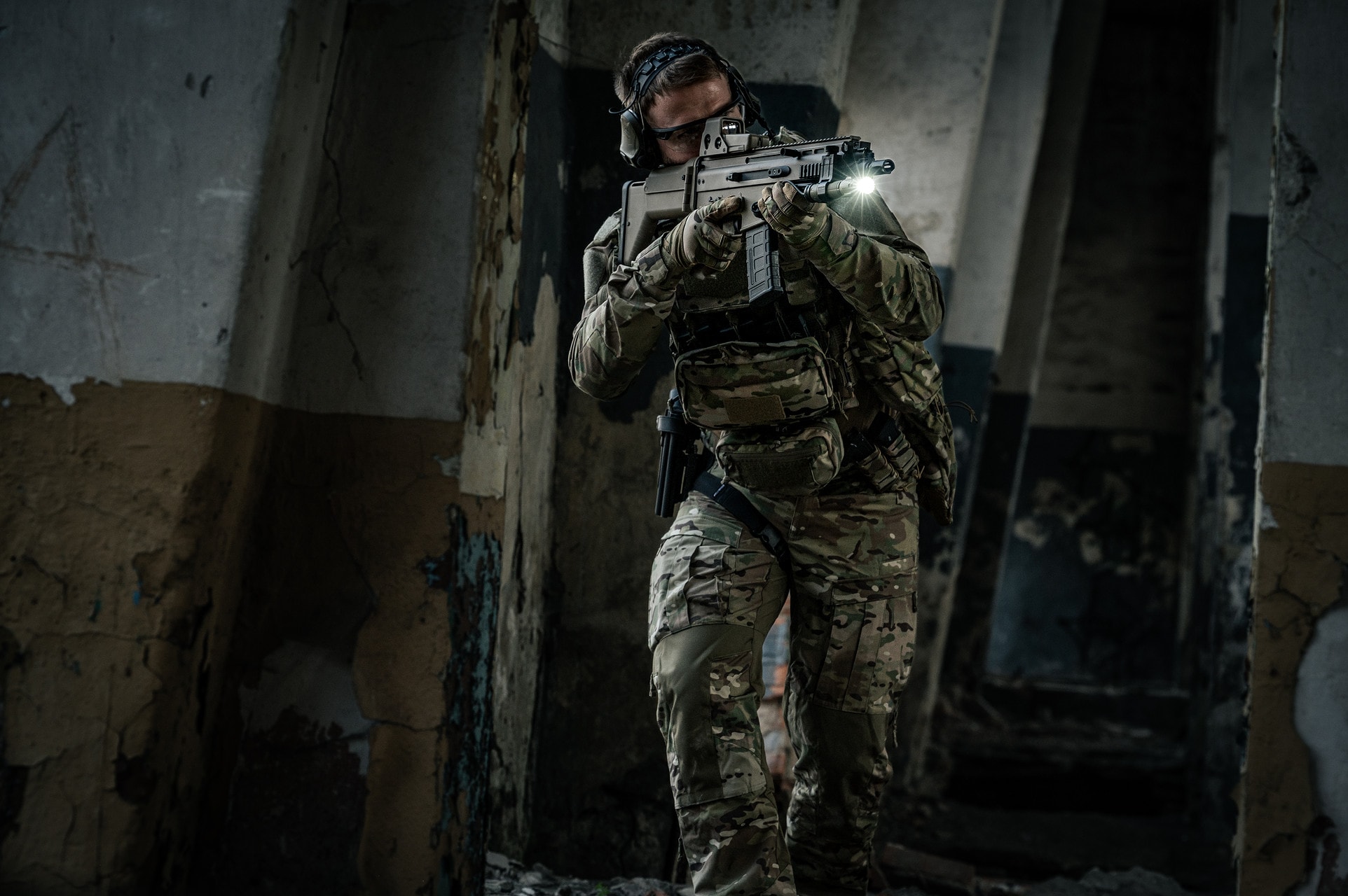 Modułowa kamizelka taktyczna Helikon Guardian Military Set MultiCam - na płyty L