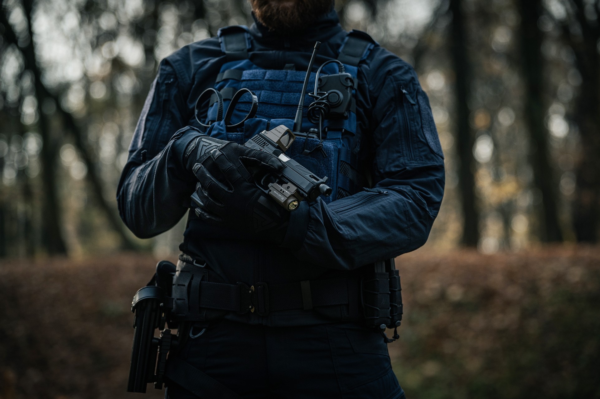 Modułowa kamizelka taktyczna Helikon Guardian Law Enforcement Set Sentinel Blue - na płyty L