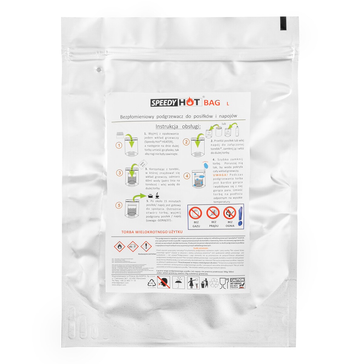 Bezpłomieniowy podgrzewacz do posiłków Aidpol Speedy Hot Bag