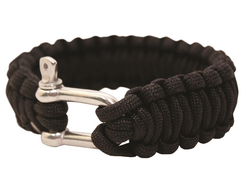 Bransoletka Paracord BCB 9 cali szekla - Black