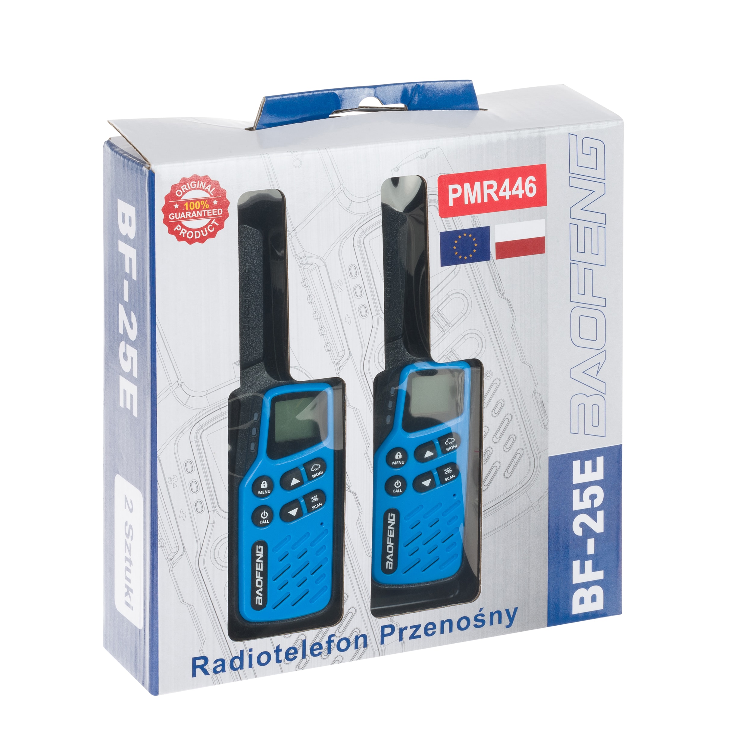 Radiotelefon Baofeng BF-25E PMR 2 szt. - Blue