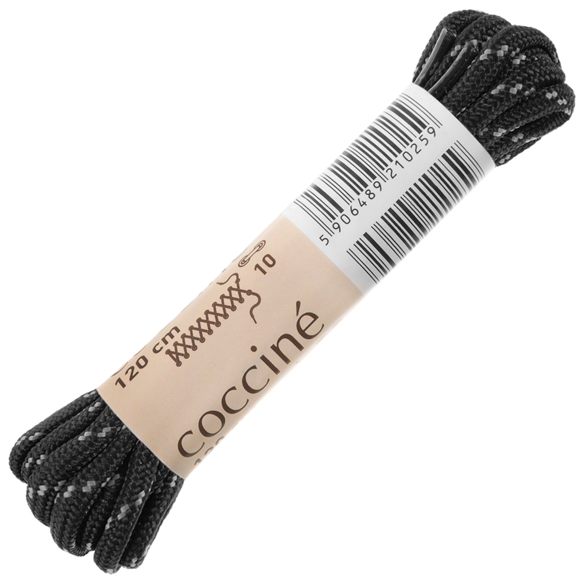 Шнурки трекінгові Coccine 120 см - чорний/сірий