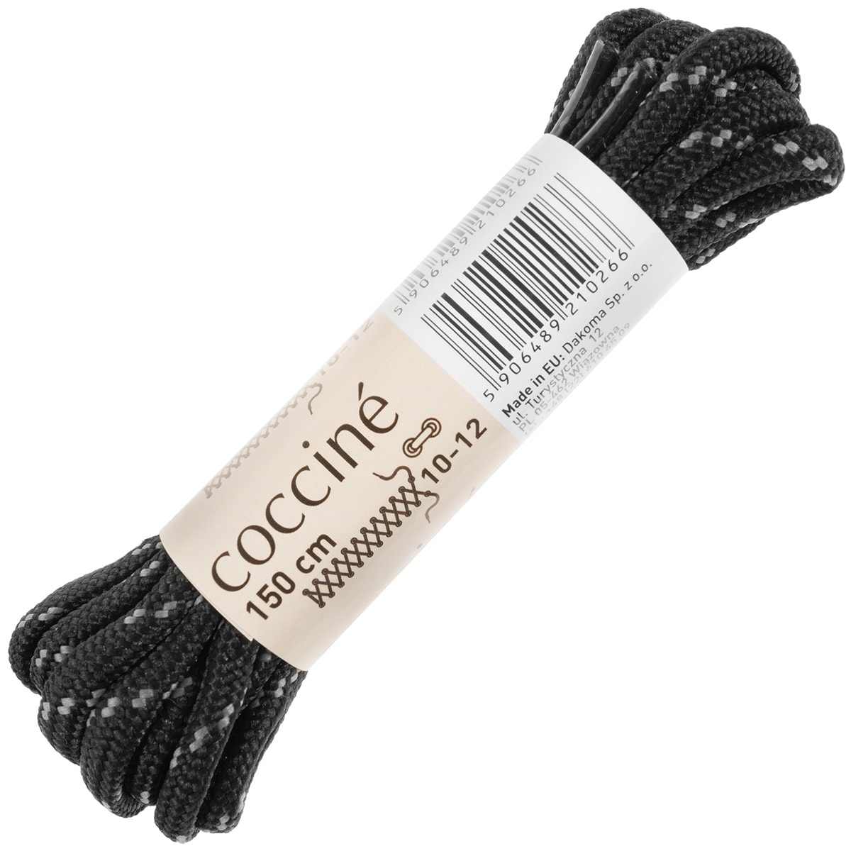 Шнурки трекінгові Coccine 150 см - чорний/сірий