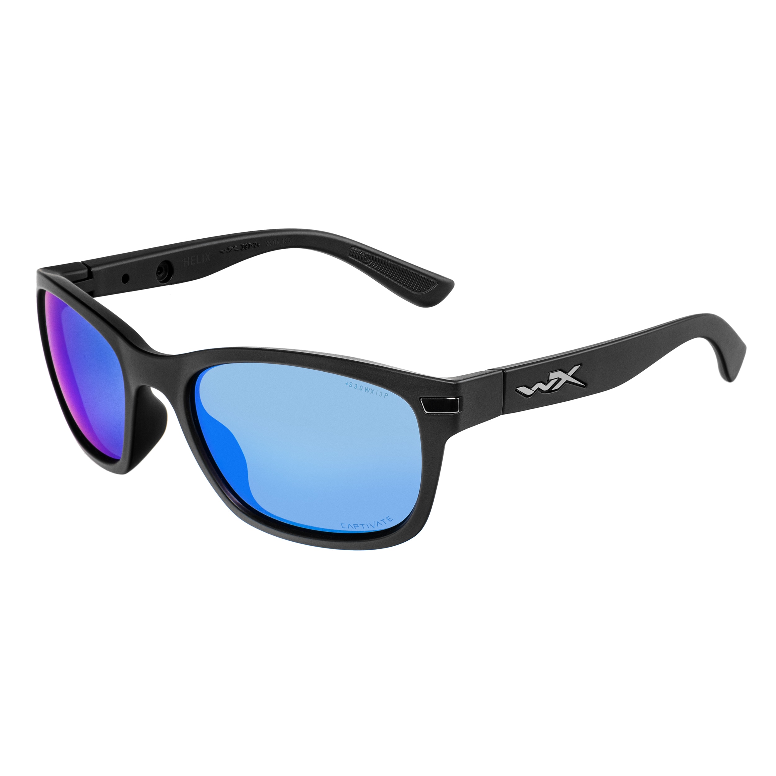 Okulary taktyczne Wiley X Helix - Captivate Polarized Blue Mirror/Matte Black