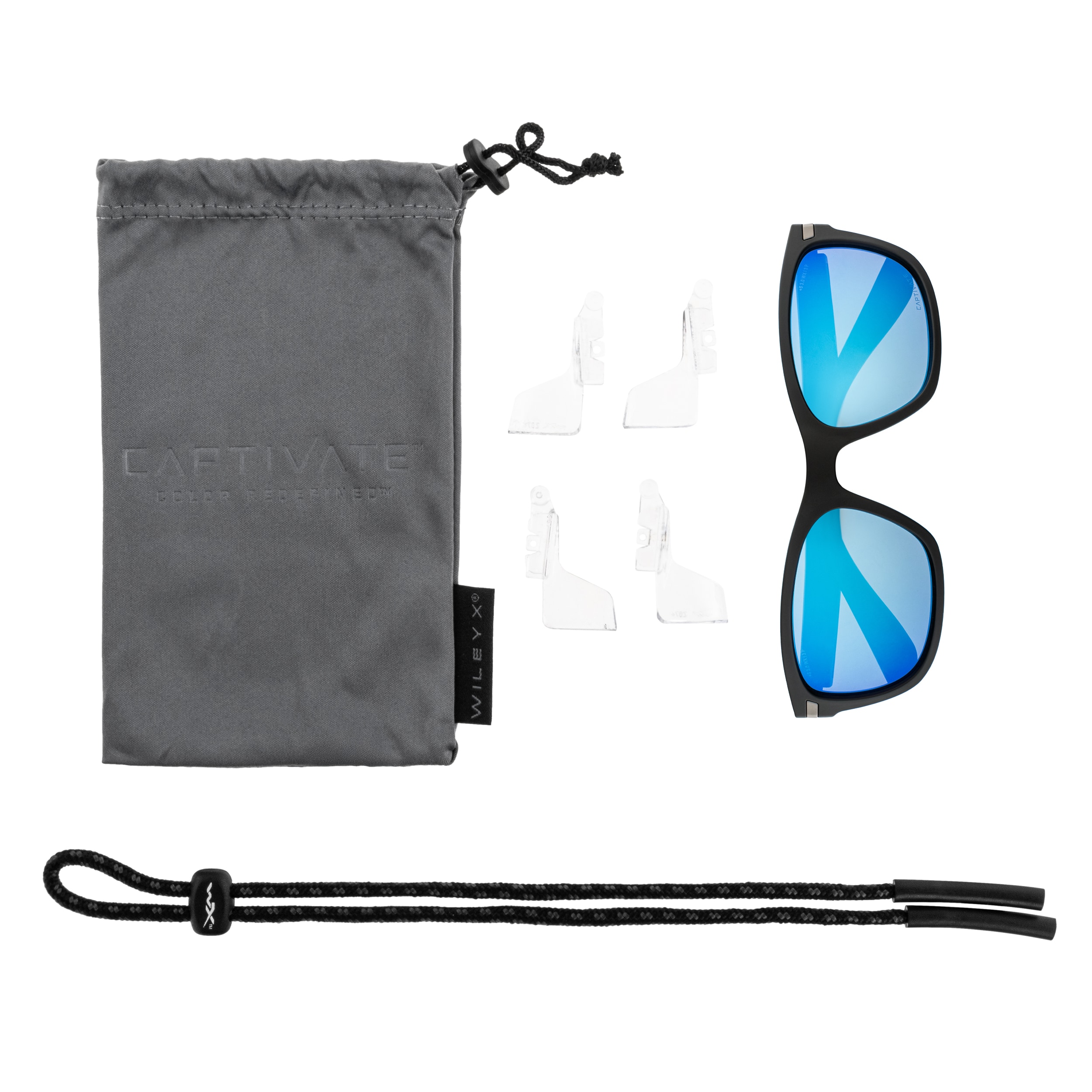 Okulary taktyczne Wiley X Helix - Captivate Polarized Blue Mirror/Matte Black