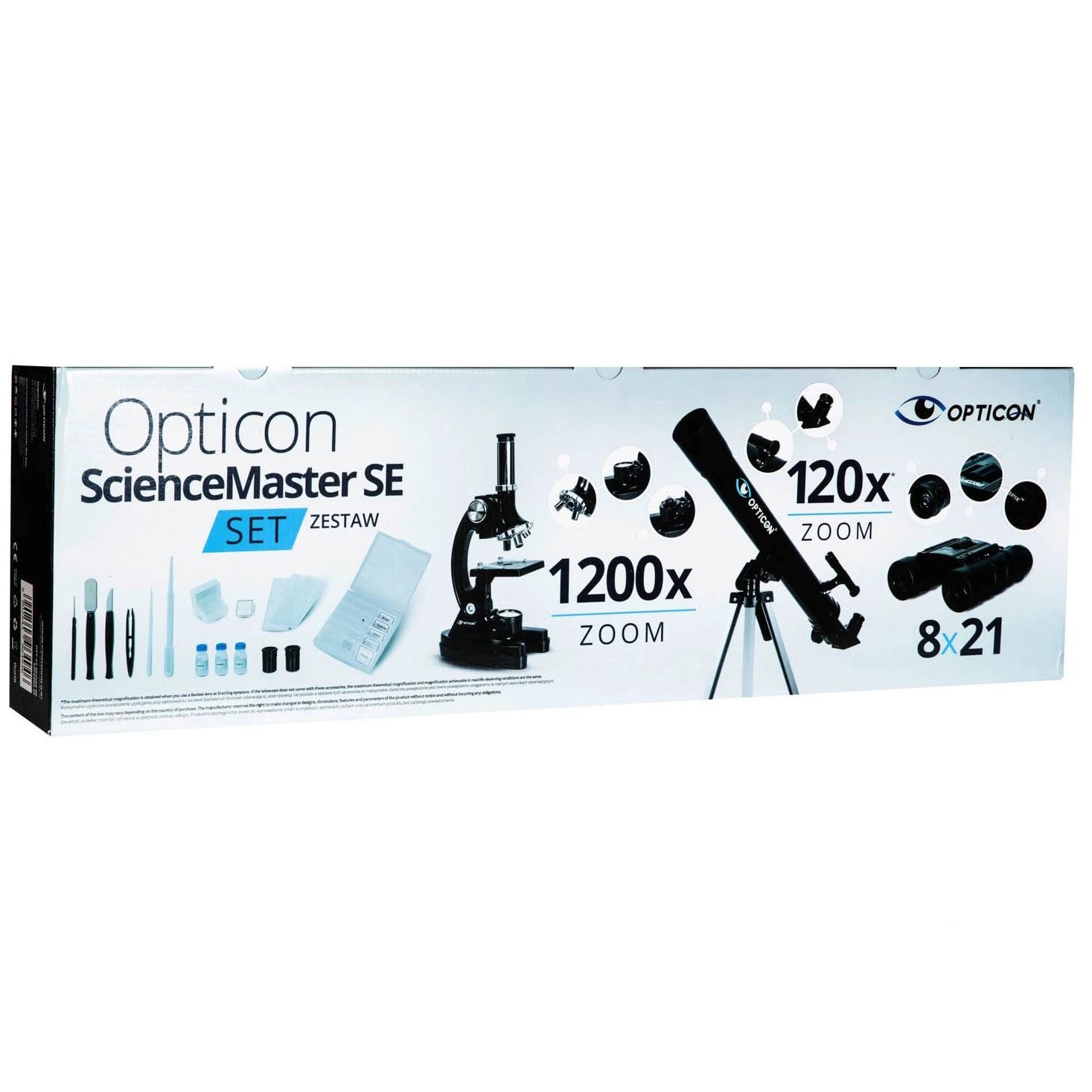 Zestaw edukacyjny Opticon ScienceMaster SE 2.0 - teleskop + mikroskop + lornetka + akcesoria