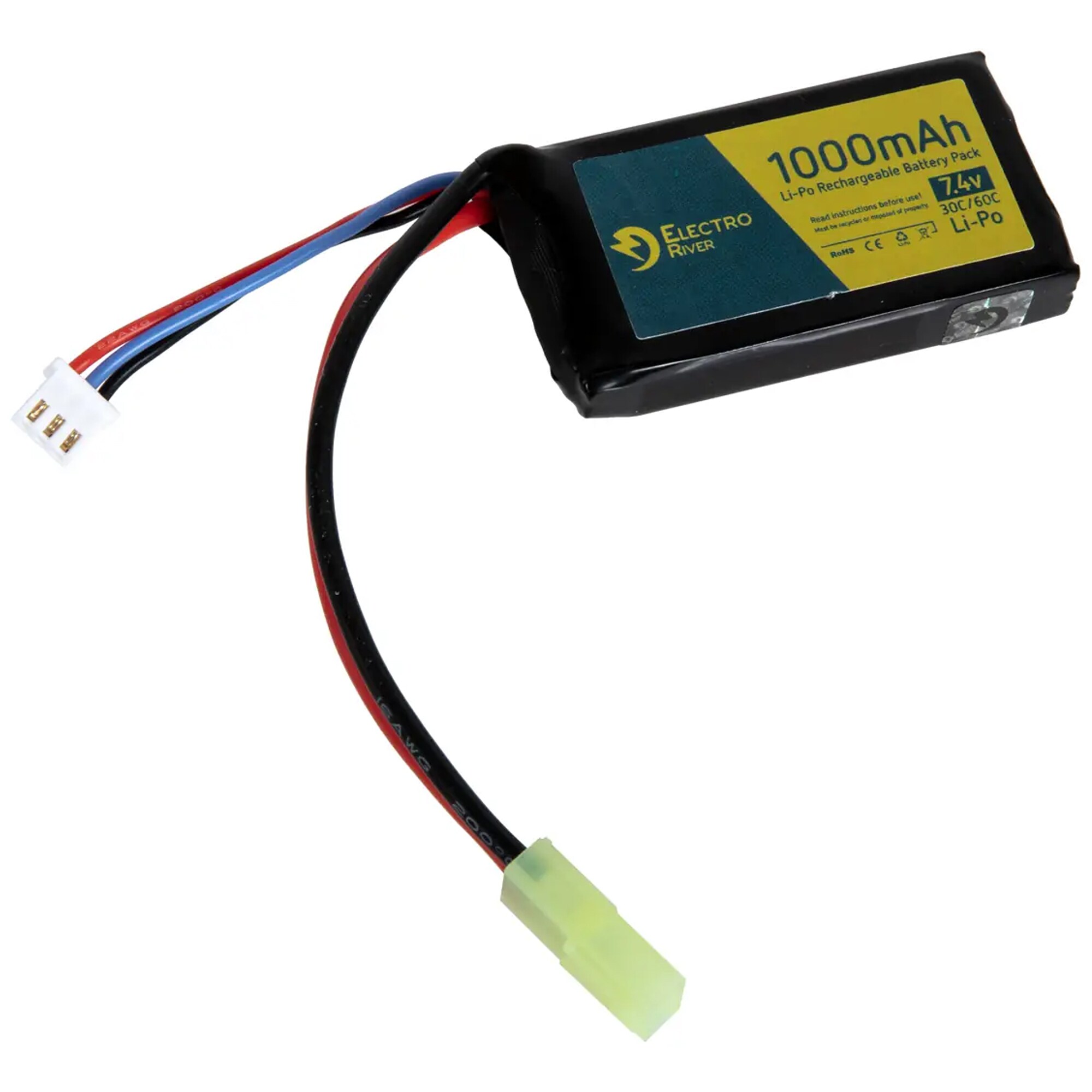 Акумуляторр ASG Electro River Li-Po 7,4V 1000mAh 30/60C - T-connect