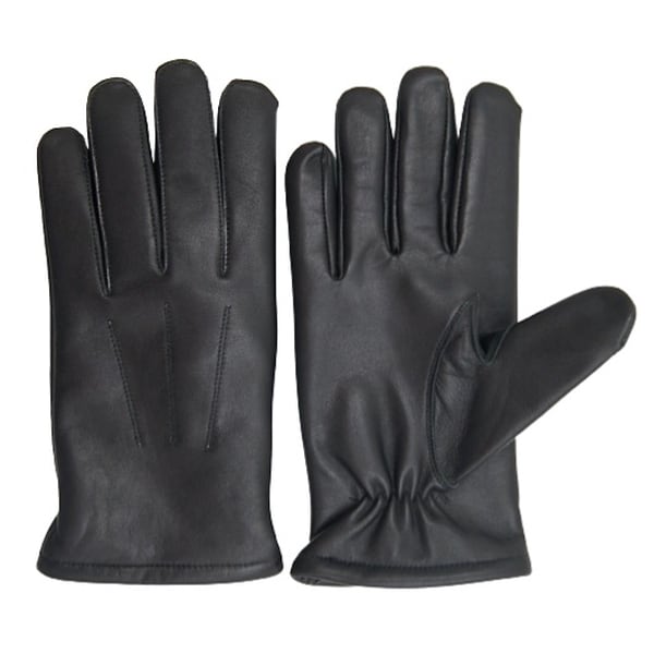 Зимові рукавиці зі шкіри ягняти - Чорні