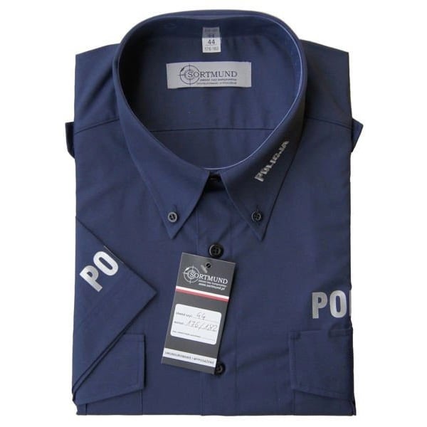 Чоловіча поліцейська сорочка з коротким рукавом - Темно-синя