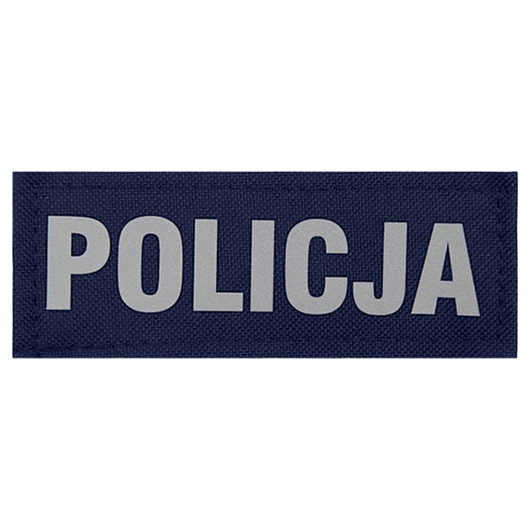 Mały napis odblaskowy na ubranie POLICJA - Granatowy