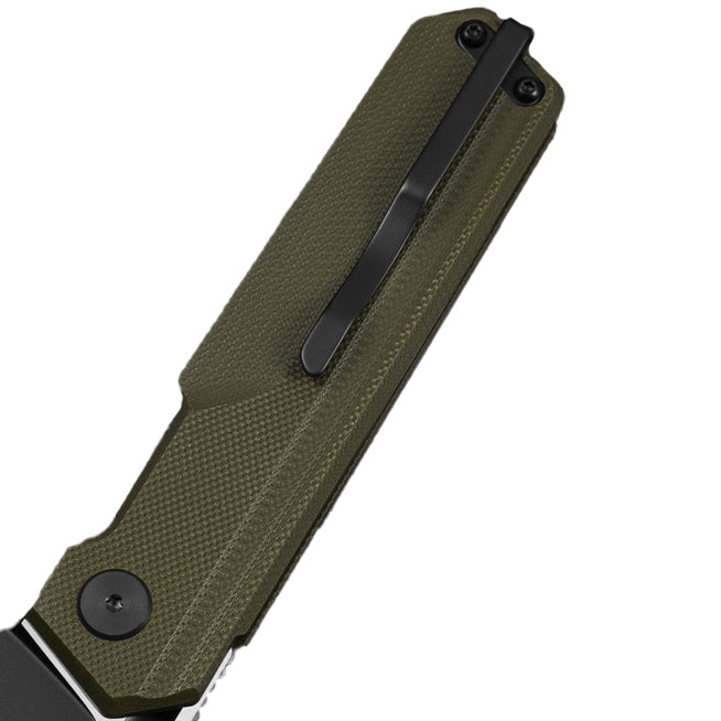 Bestech Knives Tardis by Ostap Hel Folding Knife - Two-Tone/OD Green