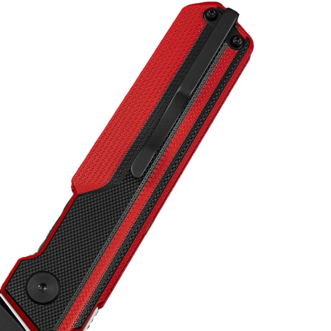 Bestech Knives Tardis by Ostap Hel Folding Knife - Two-Tone/Black Red