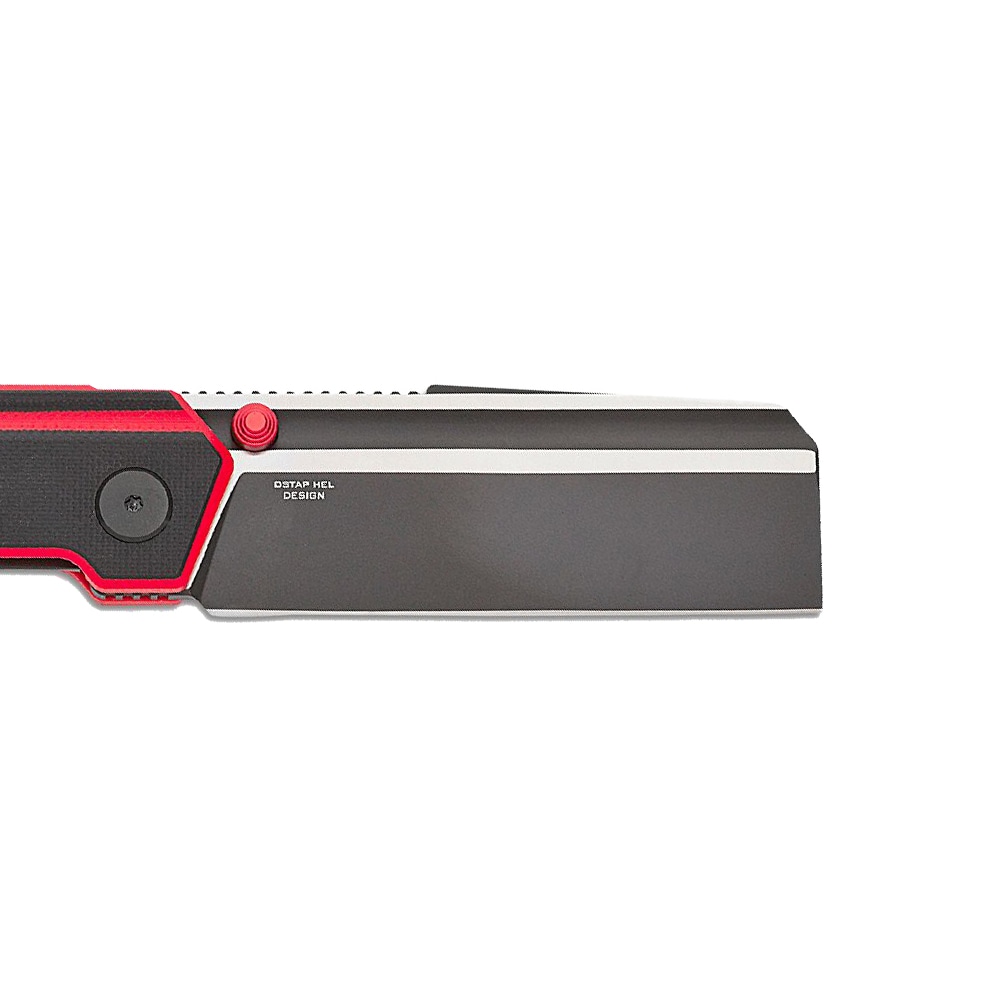 Bestech Knives Tardis by Ostap Hel Folding Knife - Two-Tone/Black Red