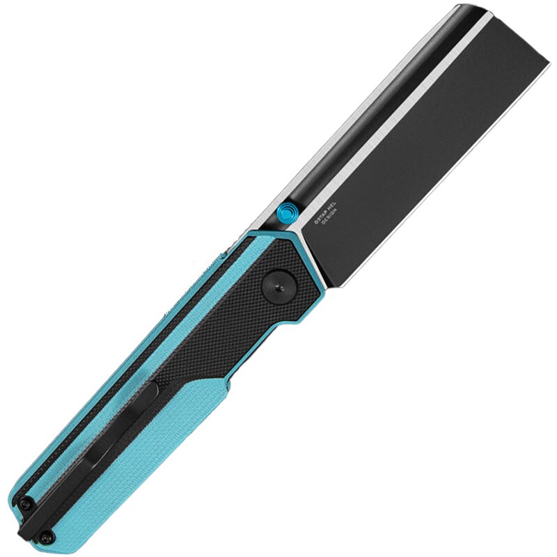 Bestech Knives Tardis by Ostap Hel Folding Knife - Two-Tone/Black Sky Blue