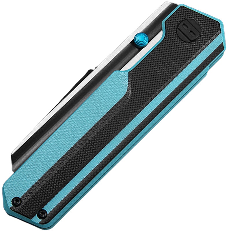 Bestech Knives Tardis by Ostap Hel Folding Knife - Two-Tone/Black Sky Blue