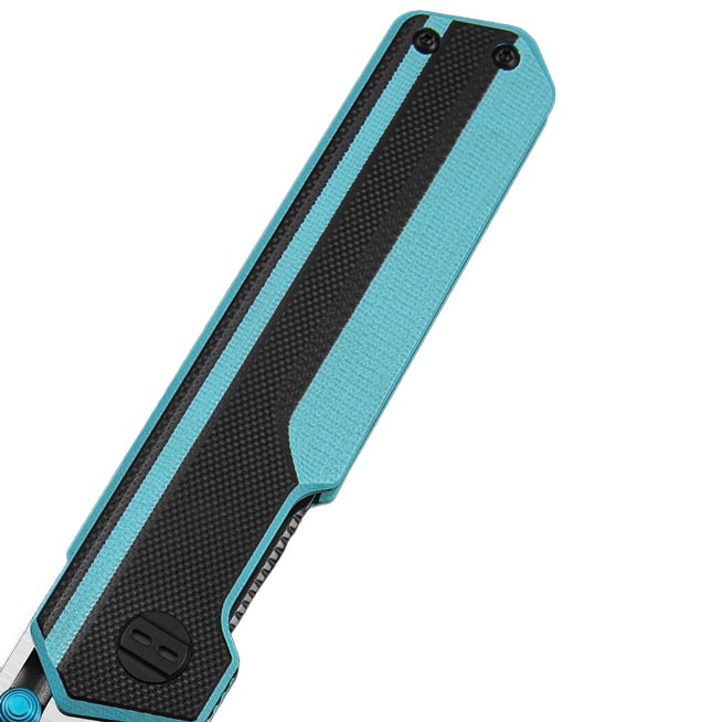 Bestech Knives Tardis by Ostap Hel Folding Knife - Two-Tone/Black Sky Blue