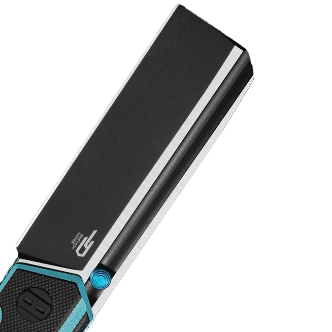 Bestech Knives Tardis by Ostap Hel Folding Knife - Two-Tone/Black Sky Blue