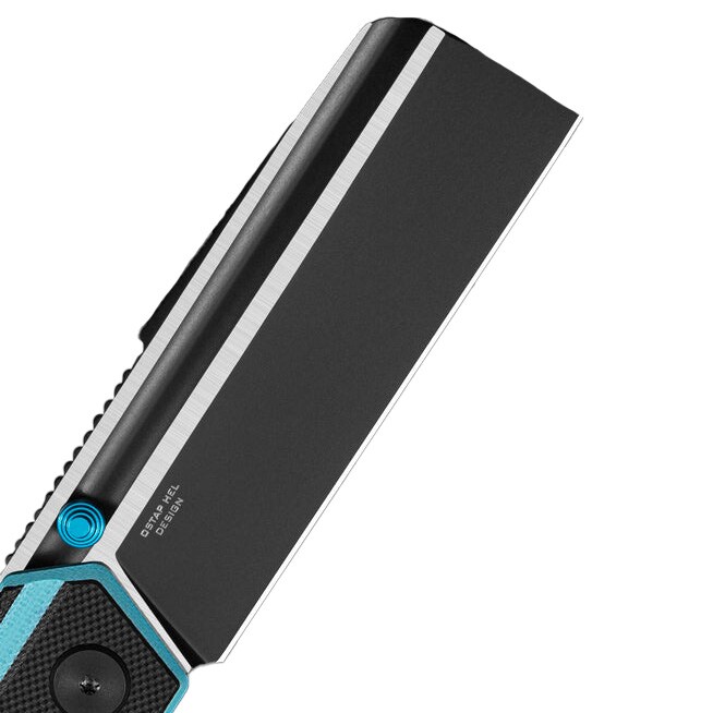 Bestech Knives Tardis by Ostap Hel Folding Knife - Two-Tone/Black Sky Blue