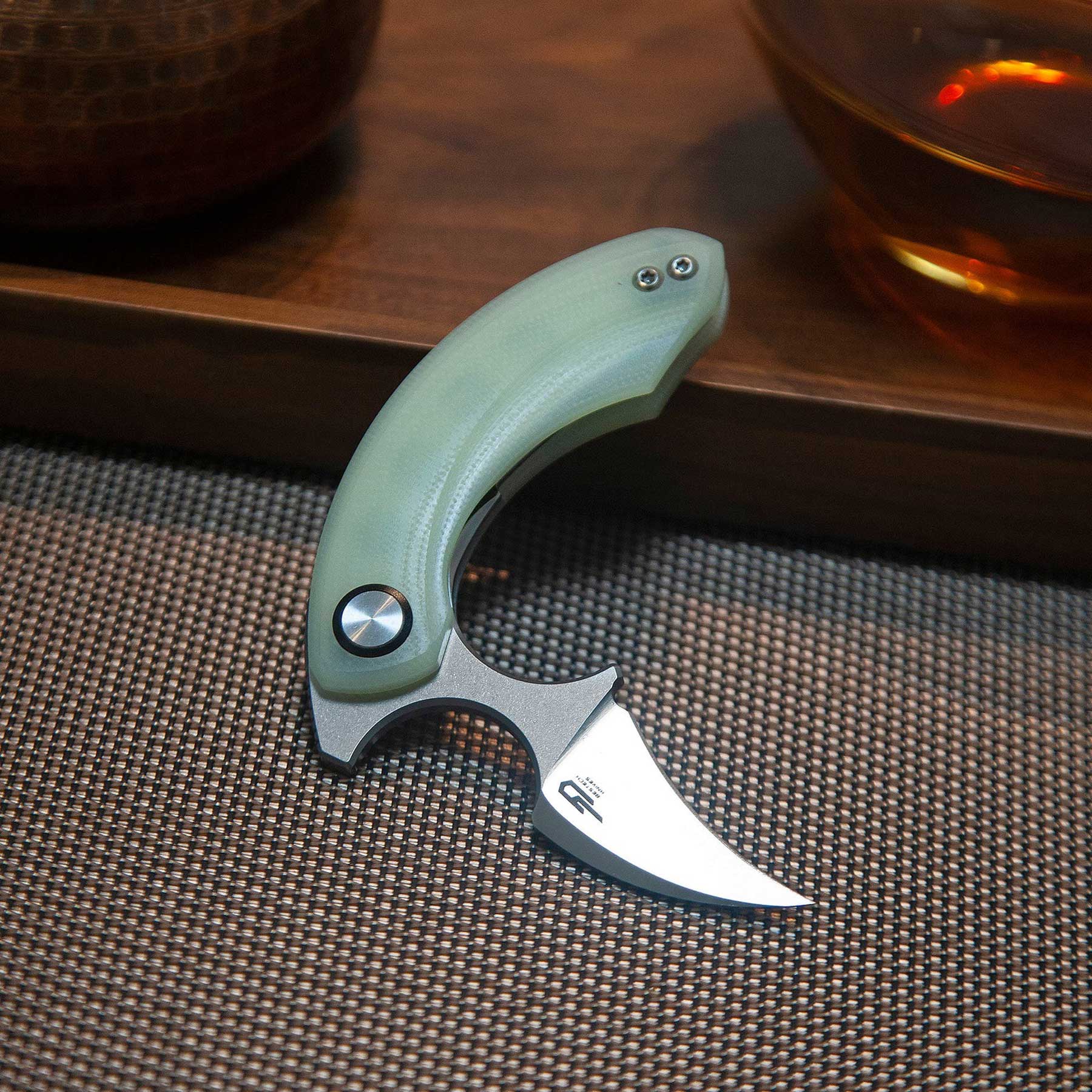 Nóż składany Bestech Knives Strelit - Satin/Jade G10