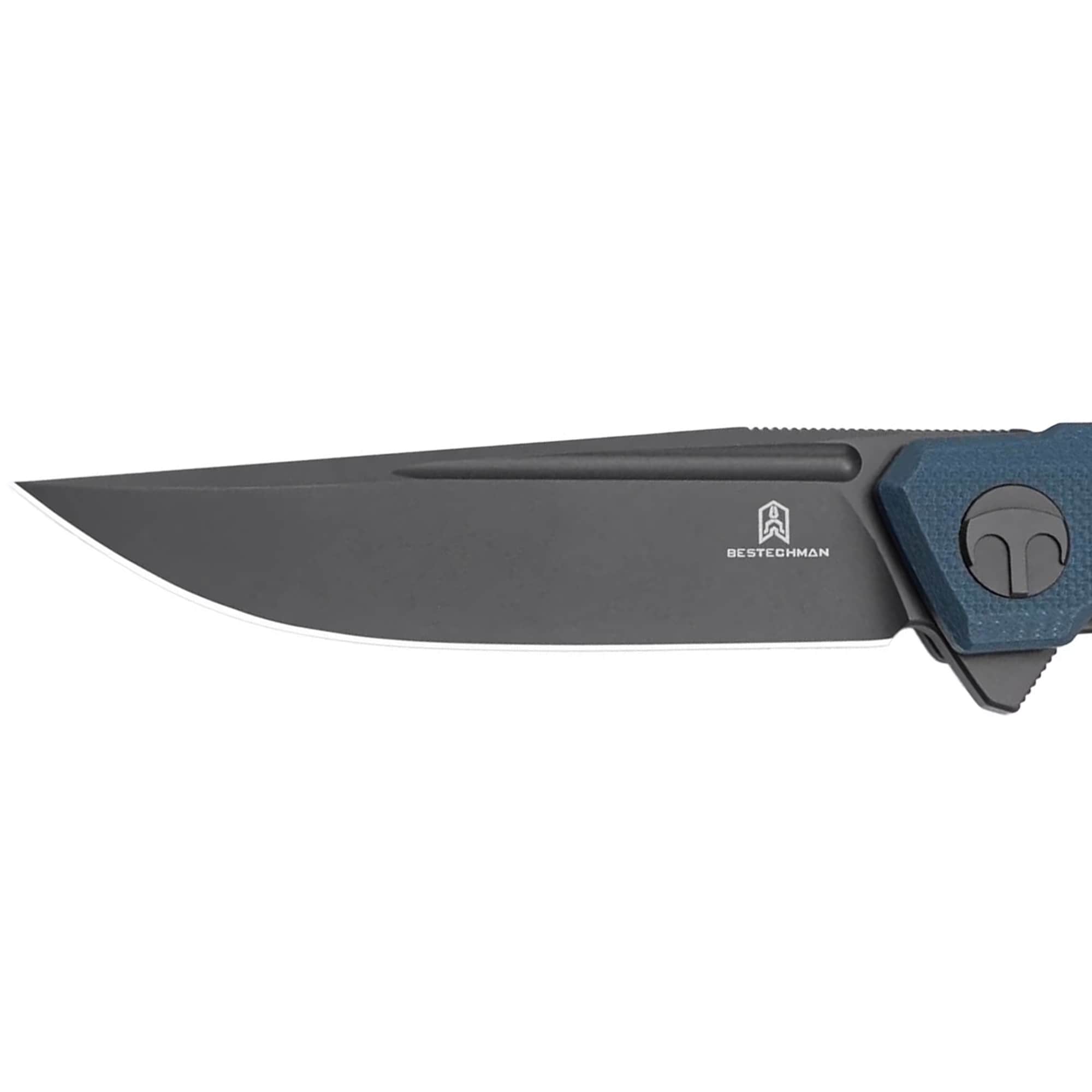 Bestechman Mini Dundee Folding Knife - Grey/Black DLC