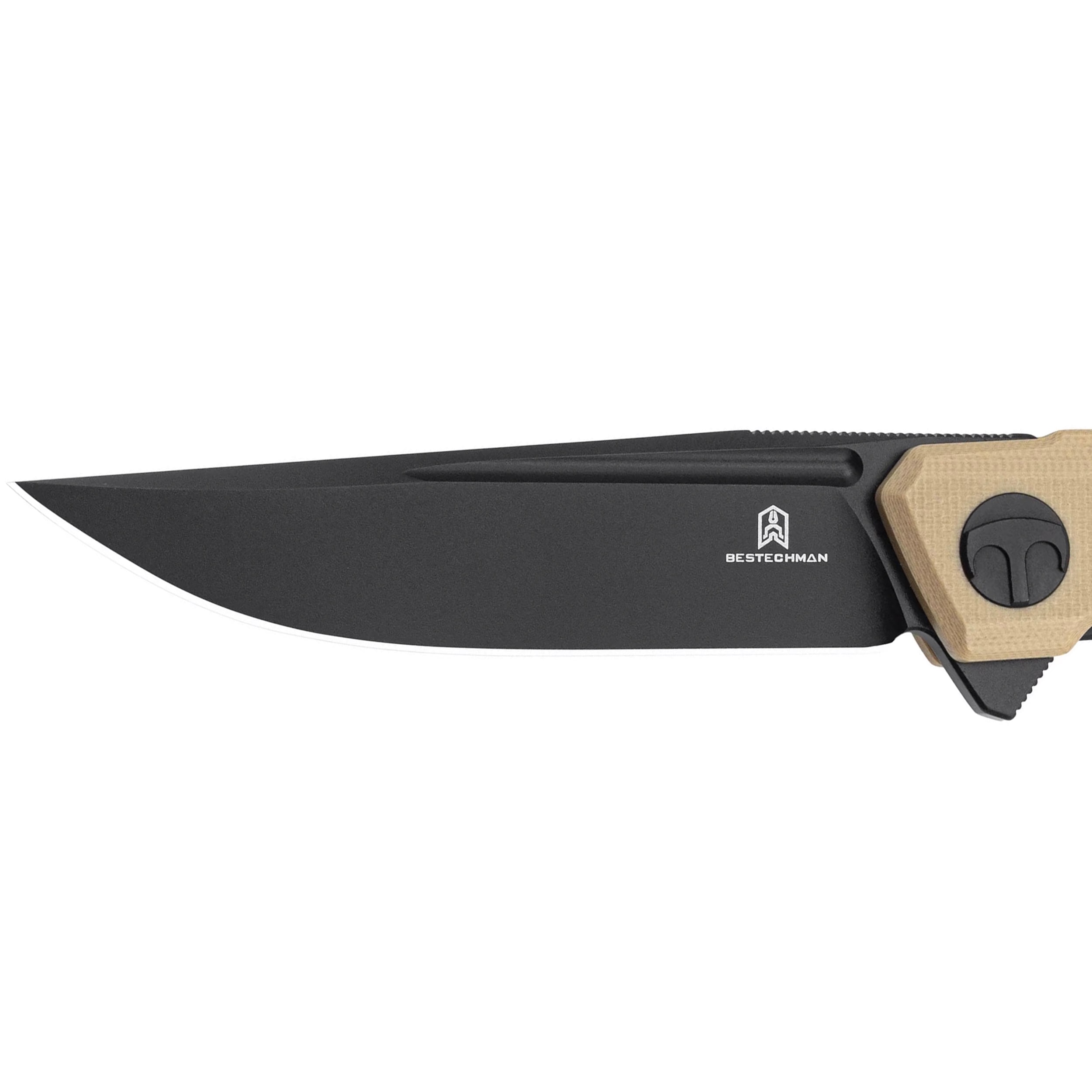 Bestechman Mini Dundee Folding Knife - Khaki/Black DLC