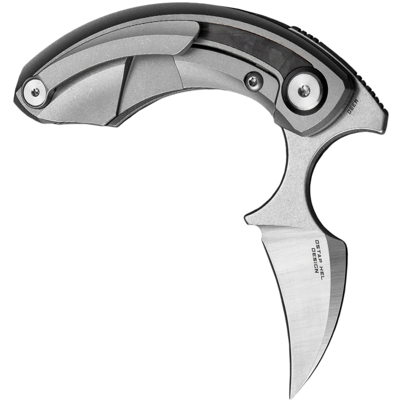 Nóż składany Bestech Knives Strelit - Satin/Grey Titanium Black Red Marble Carbon Fiber