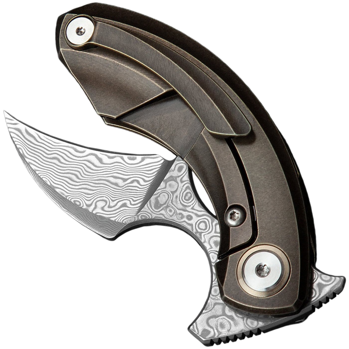Складаний ніж Bestech Knives Strelit - Damascus/Bronze Titanium