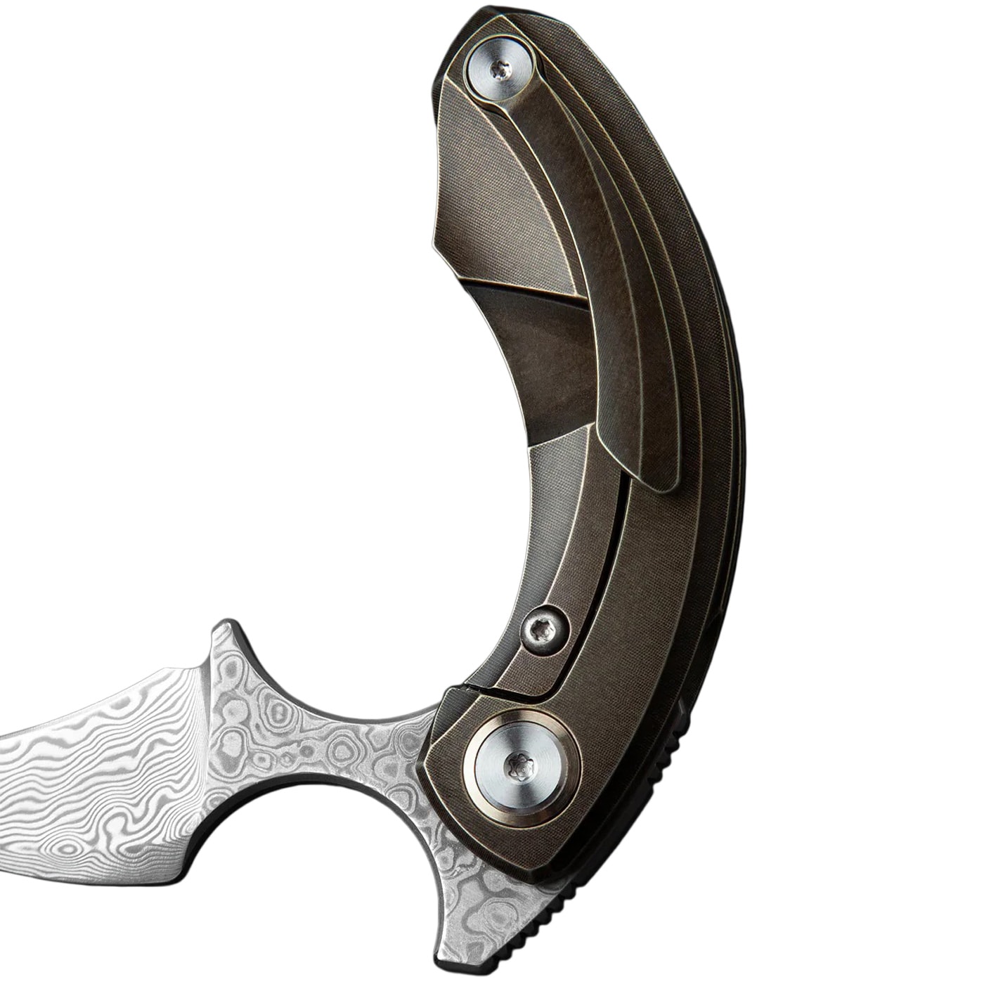 Nóż składany Bestech Knives Strelit - Damascus/Bronze Titanium