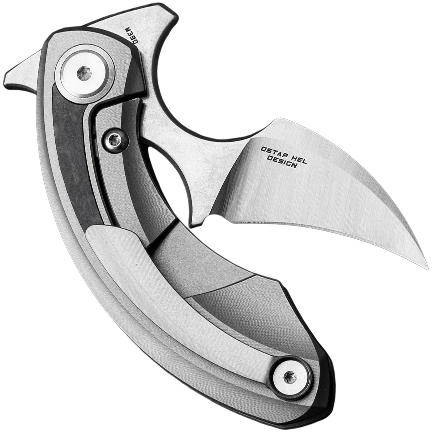 Nóż składany Bestech Knives Strelit - Satin/Grey Titanium Black Marble Carbon Fiber
