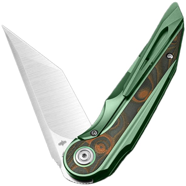 Nóż składany Bestech Knives Blind Fury - Satin/Green Titanium Orange Carbon Fiber