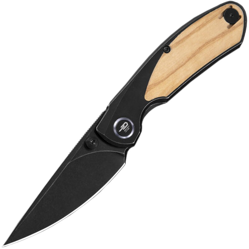 Nóż składany Bestech Knives Lito - Black Stonewash/Titanium Olive Wood