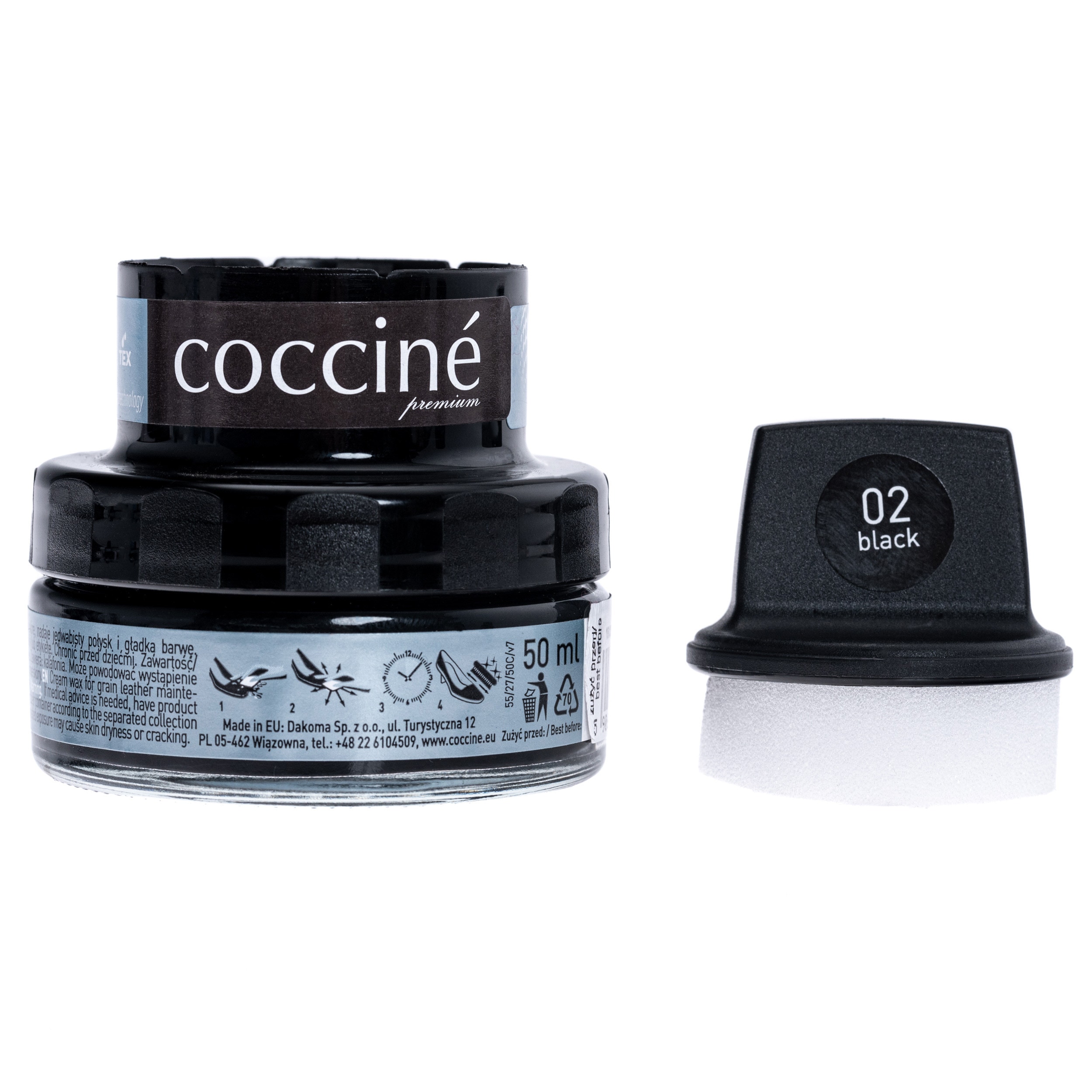 Wosk do skór licowych Coccine Nano Wax 50 ml - Czarny