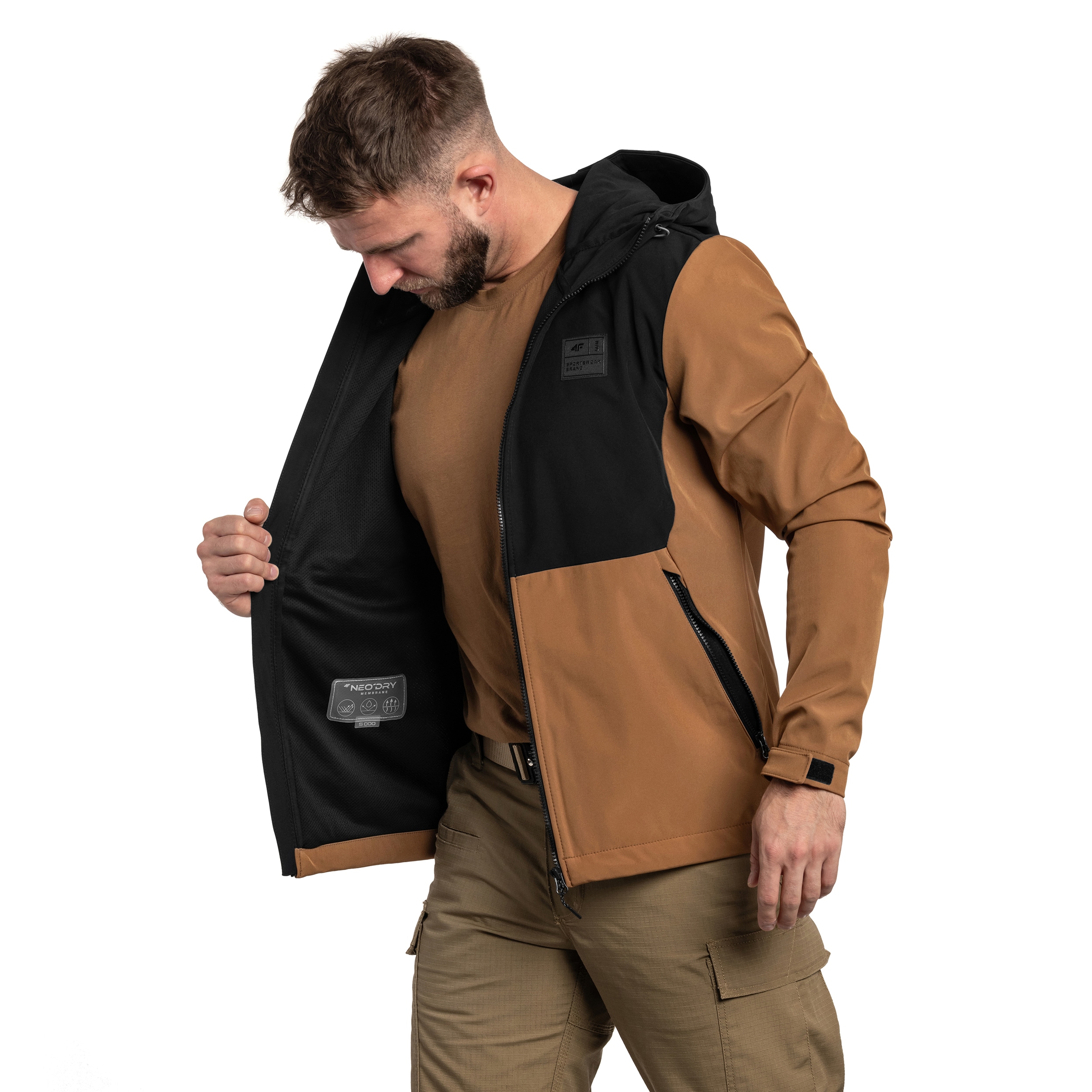 Kurtka 4F Softshell TSOFM155 - Brązowa