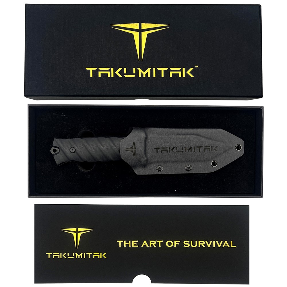 Takumitak Fulcrum Fixed Blade Knife - Black/Black