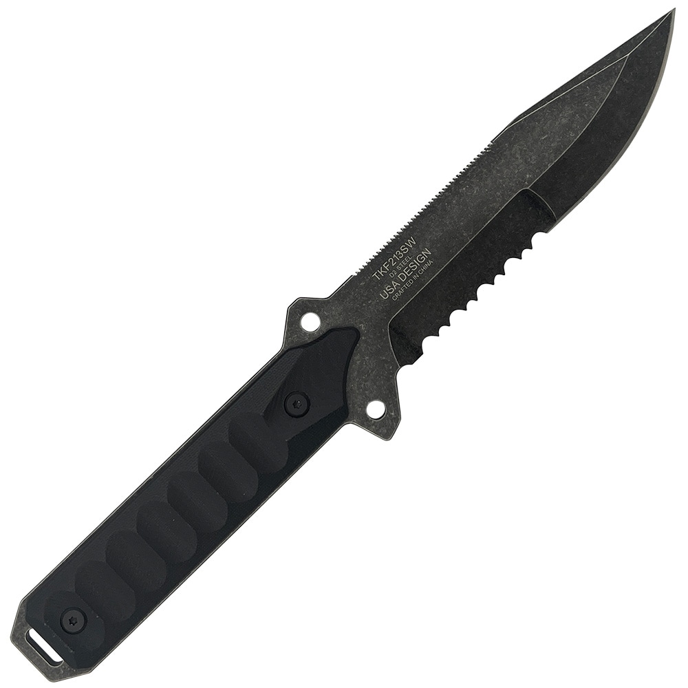 Takumitak Escort Fixed Blade Knife - Black Stonewash