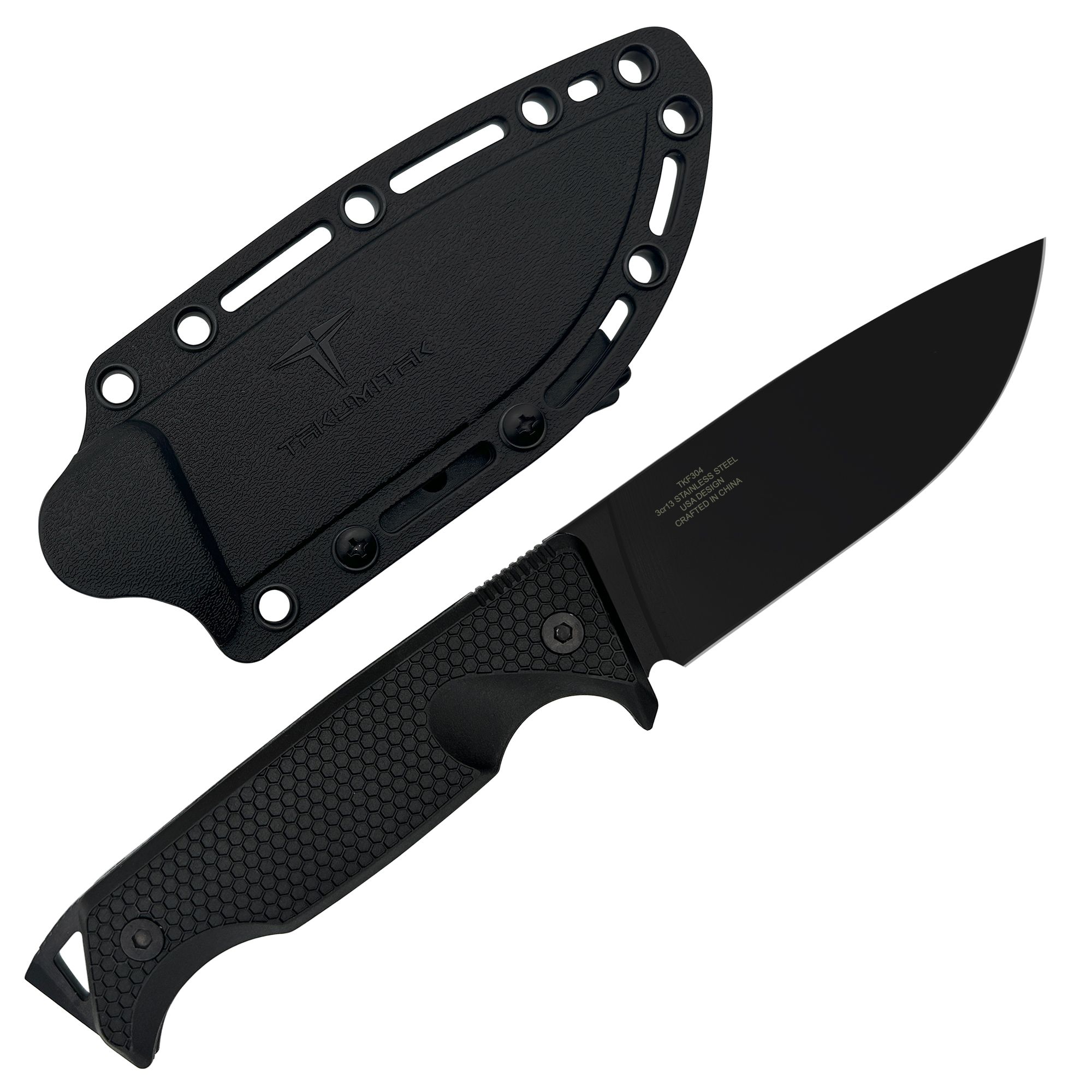 Takumitak Easy Night Knife Fixed Blade Knife - Black/Coyote Brown