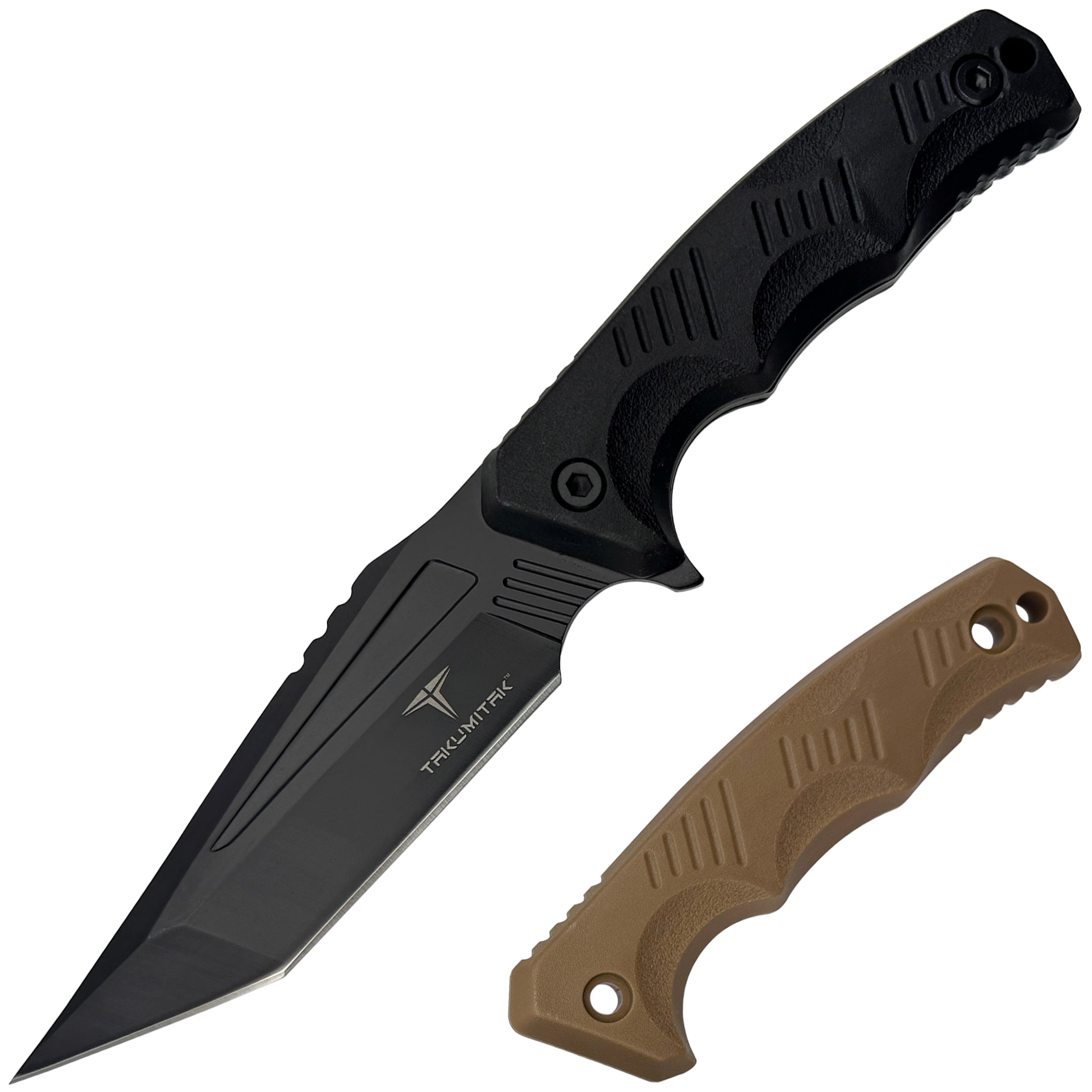 Takumitak Reaper Fixed Blade Knife - Black/Coyote Brown