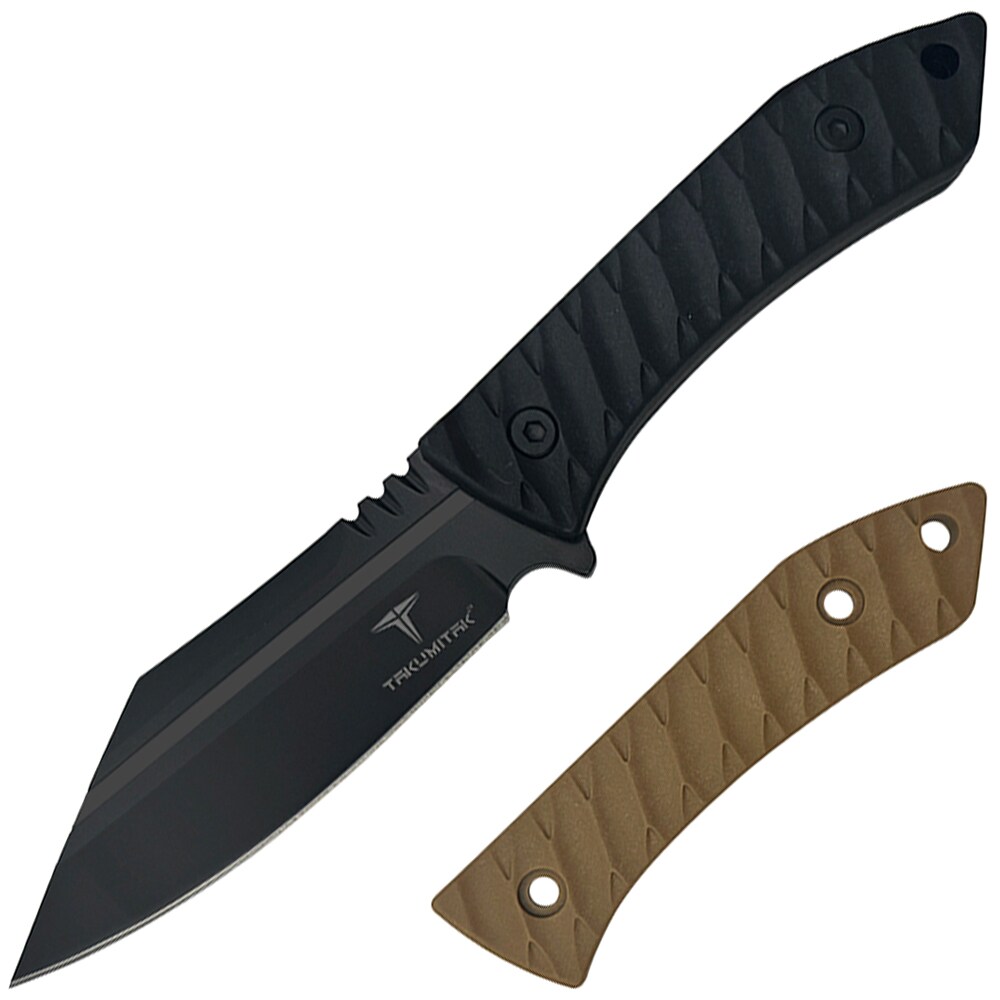 Takumitak Asym Fixed Blade Knife - Black/Coyote Brown