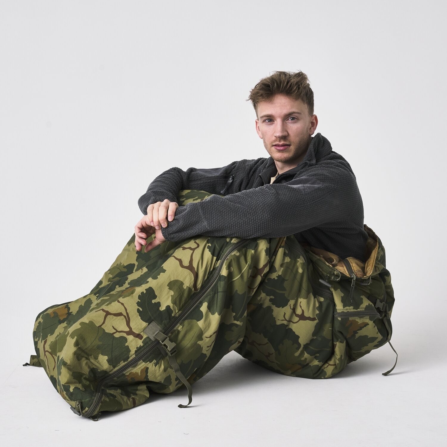 Ponczo dwustronne Helikon Swagman Roll z funkcją śpiwora - Mitchell Camo Leaf/Mitchell Camo Clouds