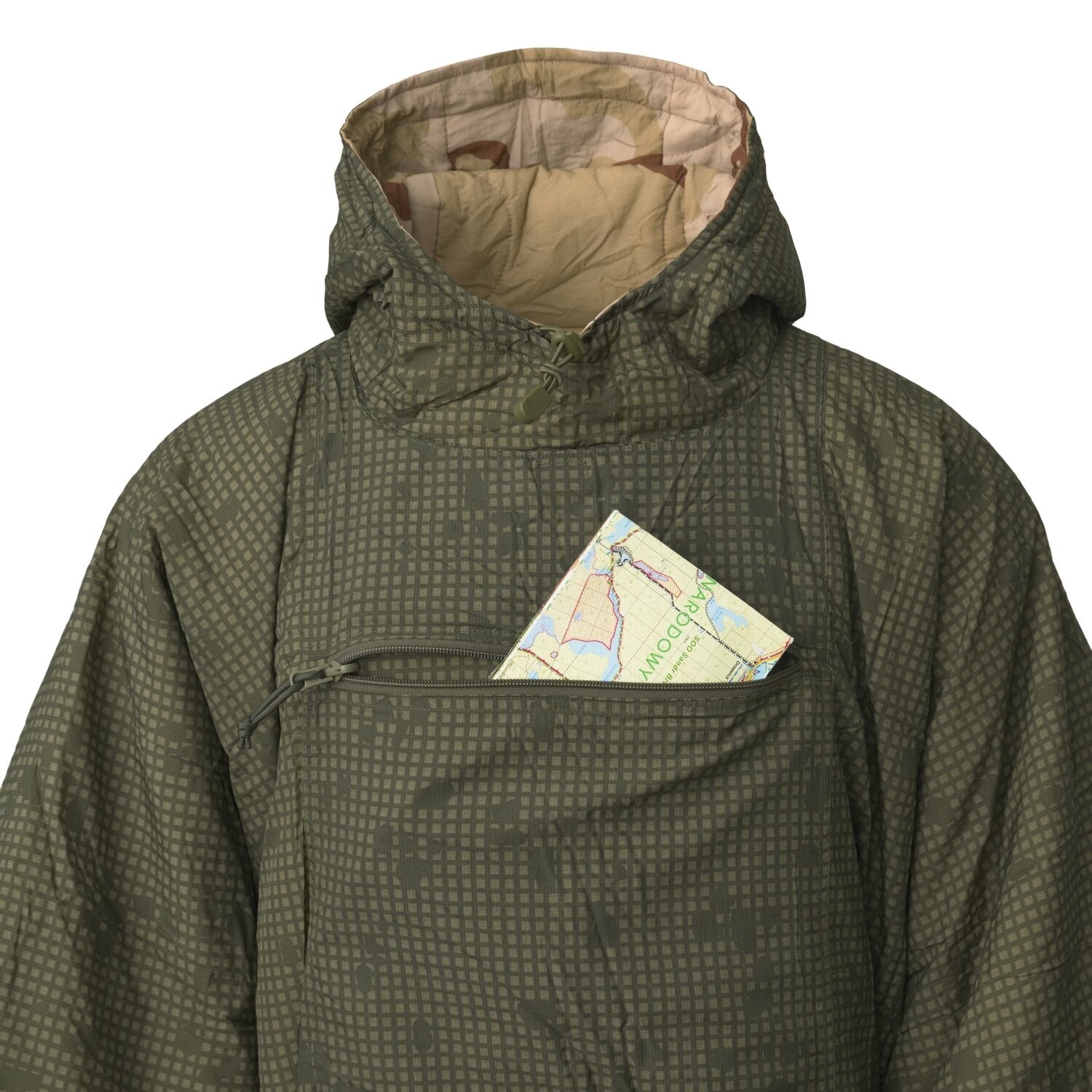 Ponczo dwustronne Helikon-Tex Swagman Roll z funkcją śpiwora - Desert Night Camo/US Desert