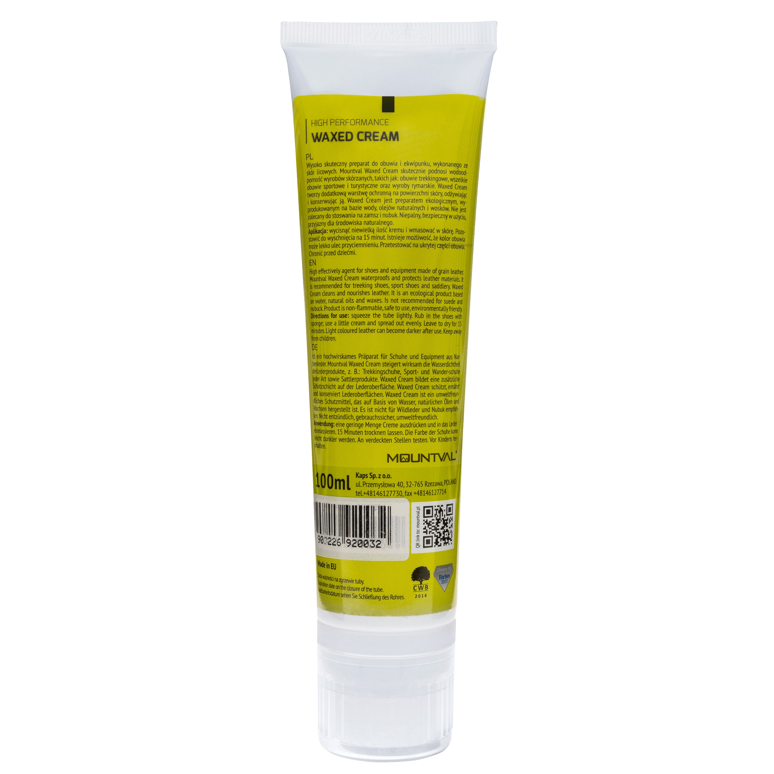 Krem do skór licowych Mountval Waxed Cream 100 ml - Bezbarwny